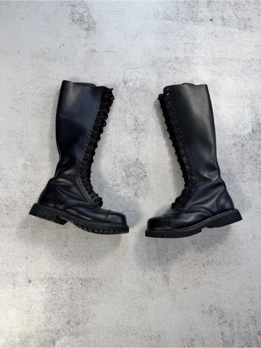 Undercover Vintage High Leather Steel Toe England Combat Boots 20 Eye Shoes